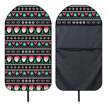 Pixel Christmas Santa Claus Print Waterproof Car Seat Cover