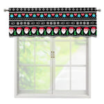 Pixel Christmas Santa Claus Print Window Valance