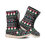 Pixel Christmas Santa Claus Print Winter Boots