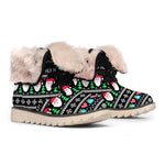 Pixel Christmas Santa Claus Print Winter Boots