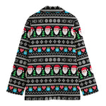 Pixel Christmas Santa Claus Print Women's Blazer