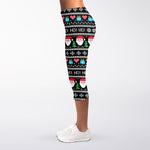 Pixel Christmas Santa Claus Print Women's Capri Leggings