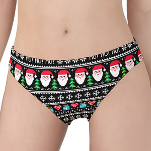 Pixel Christmas Santa Claus Print Women's Panties