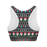 Pixel Christmas Santa Claus Print Women's Sports Bra