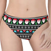 Pixel Christmas Santa Claus Print Women's Thong