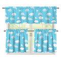 Pixel Cloud Pattern Print 3 Piece Kitchen Curtains