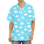 Pixel Cloud Pattern Print Aloha Shirt
