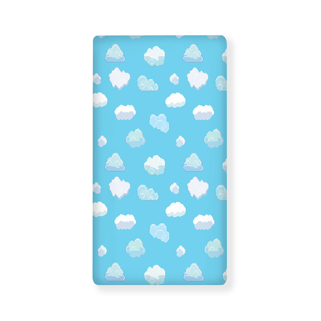 Pixel Cloud Pattern Print Baby Crib Sheet