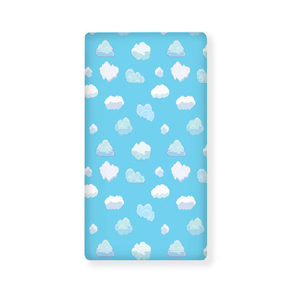 Pixel Cloud Pattern Print Baby Crib Sheet