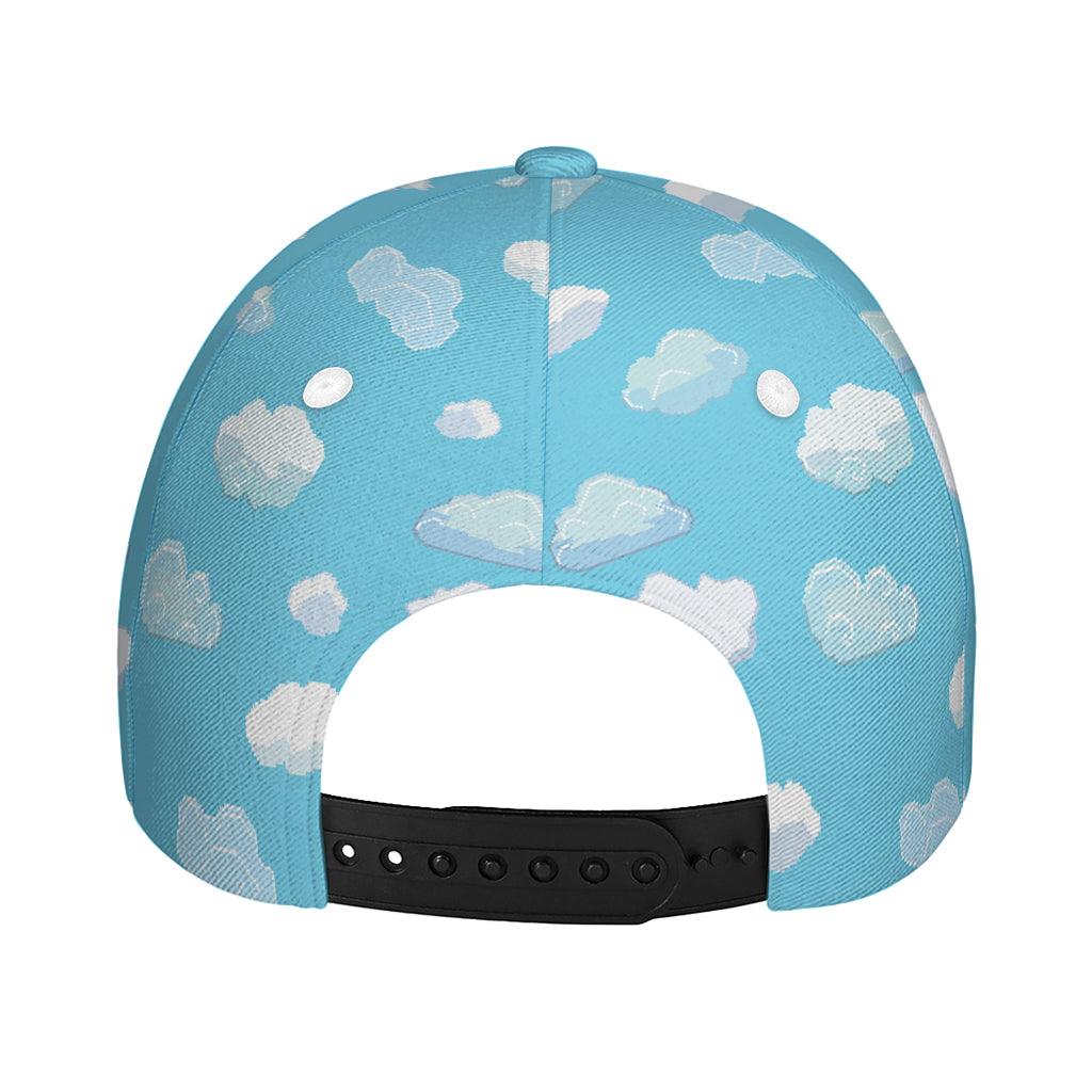 Pixel Cloud Pattern Print Baseball Cap