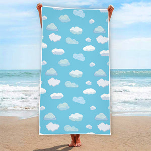 Pixel Cloud Pattern Print Beach Towel