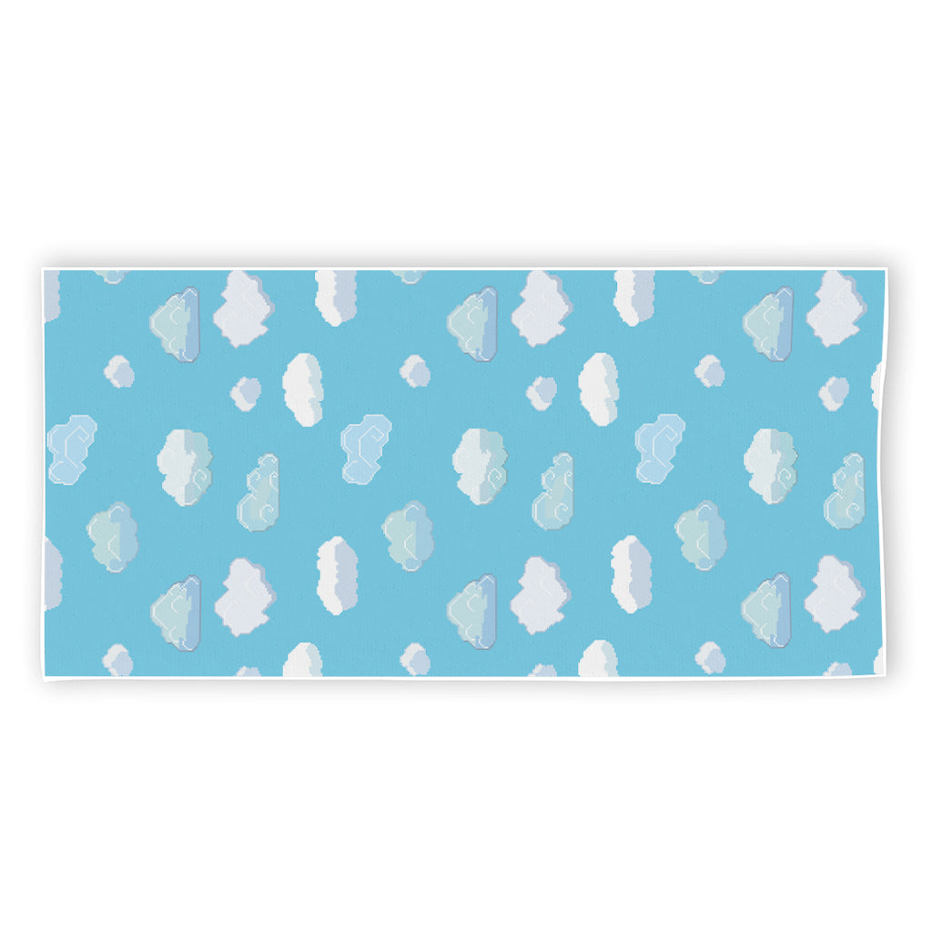 Pixel Cloud Pattern Print Beach Towel