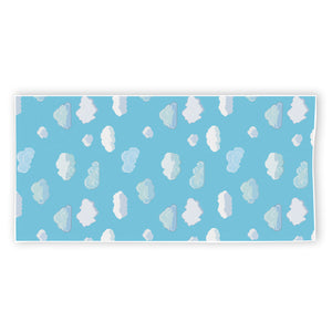 Pixel Cloud Pattern Print Beach Towel