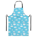 Pixel Cloud Pattern Print Bib Apron With Pocket