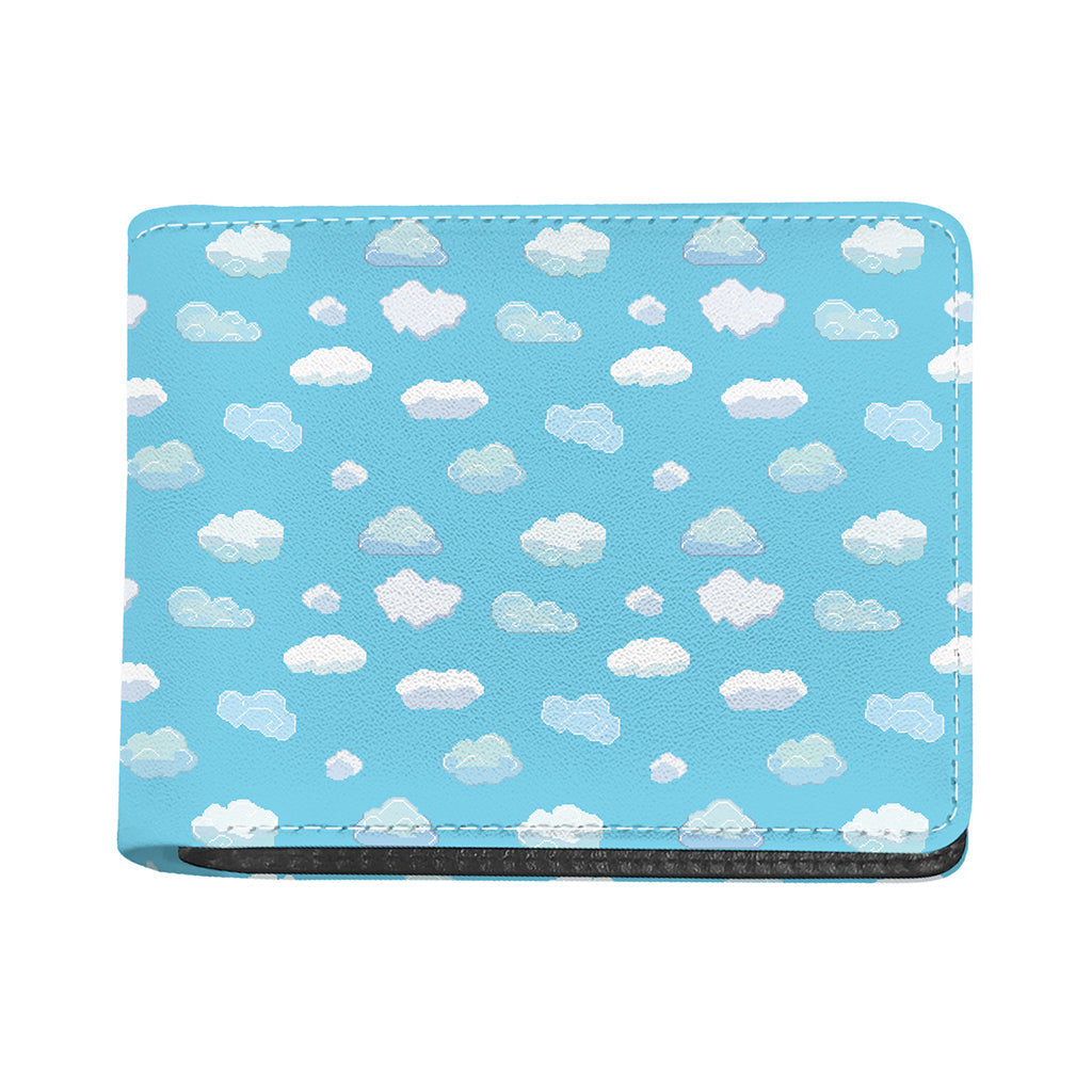 Pixel Cloud Pattern Print Bifold Wallet