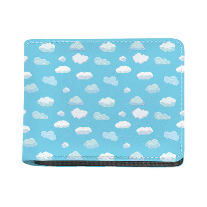 Pixel Cloud Pattern Print Bifold Wallet