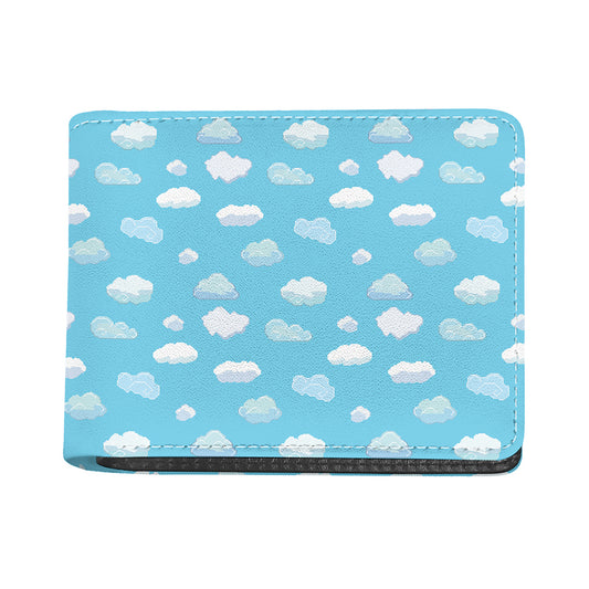 Pixel Cloud Pattern Print Bifold Wallet