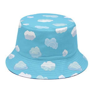 Pixel Cloud Pattern Print Bucket Hat