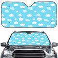 Pixel Cloud Pattern Print Car Windshield Sun Shade