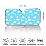 Pixel Cloud Pattern Print Car Windshield Sun Shade