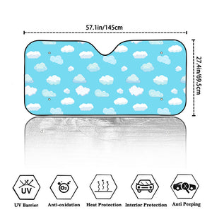 Pixel Cloud Pattern Print Car Windshield Sun Shade