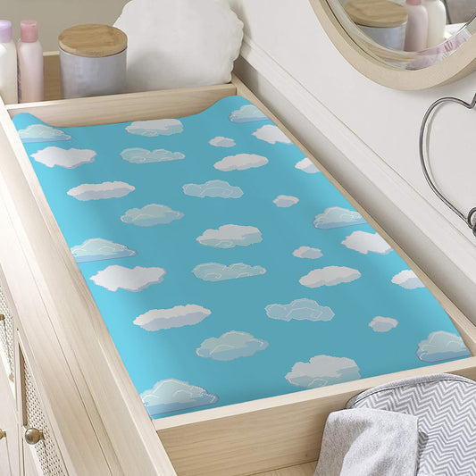 Pixel Cloud Pattern Print Changing Pad Cover
