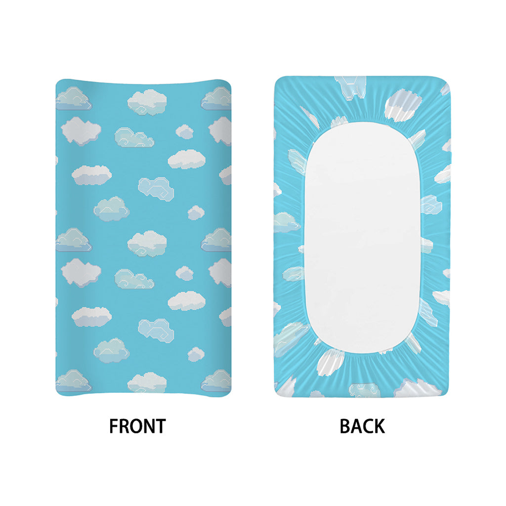 Pixel Cloud Pattern Print Changing Pad Cover