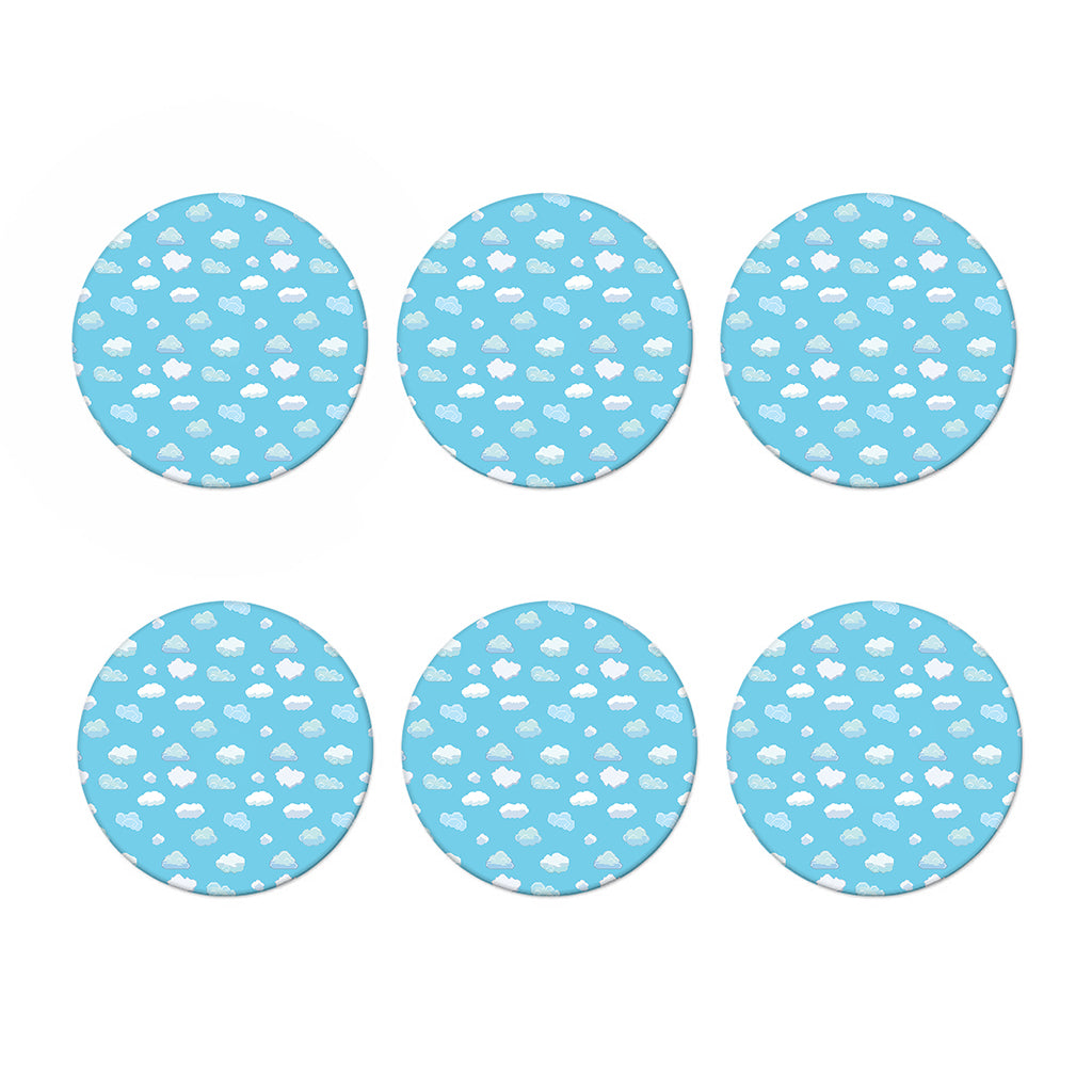 Pixel Cloud Pattern Print Coaster Set