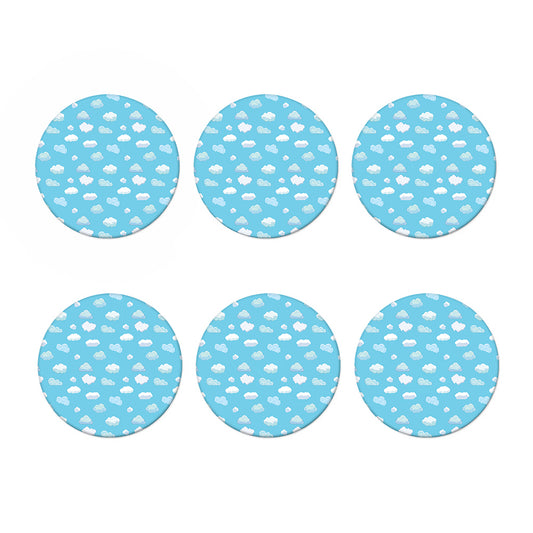 Pixel Cloud Pattern Print Coaster Set