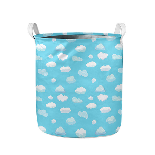 Pixel Cloud Pattern Print Collapsible Laundry Basket