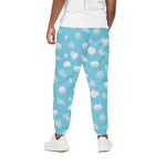 Pixel Cloud Pattern Print Cotton Pants
