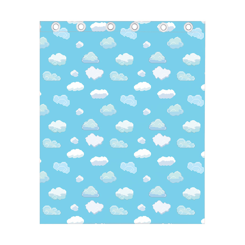 Pixel Cloud Pattern Print Curtain