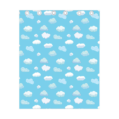 Pixel Cloud Pattern Print Curtain