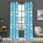 Pixel Cloud Pattern Print Curtain