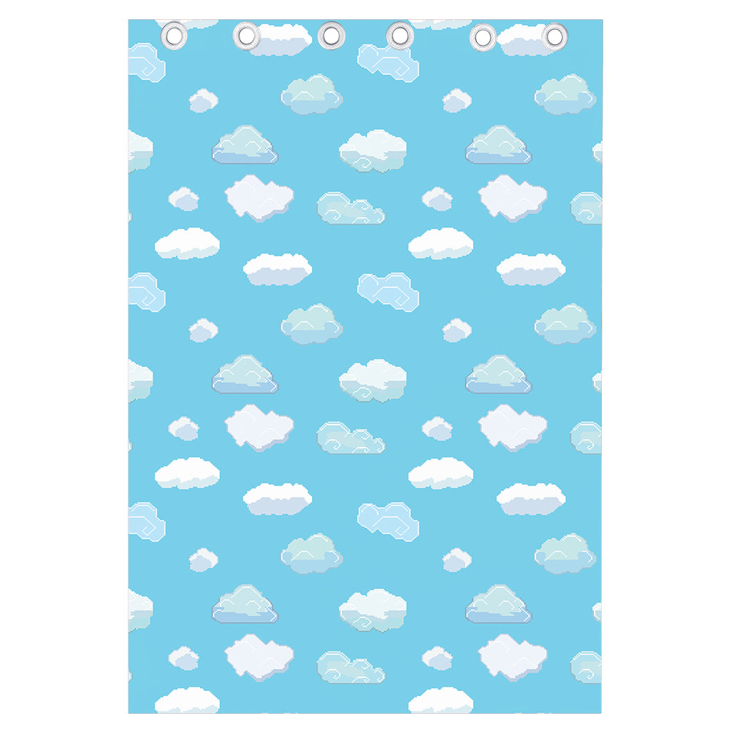 Pixel Cloud Pattern Print Curtain