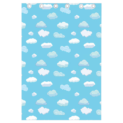 Pixel Cloud Pattern Print Curtain