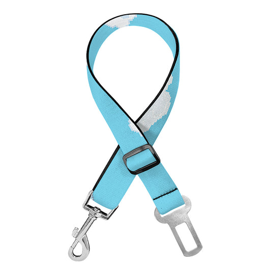 Pixel Cloud Pattern Print Dog Seat Belt