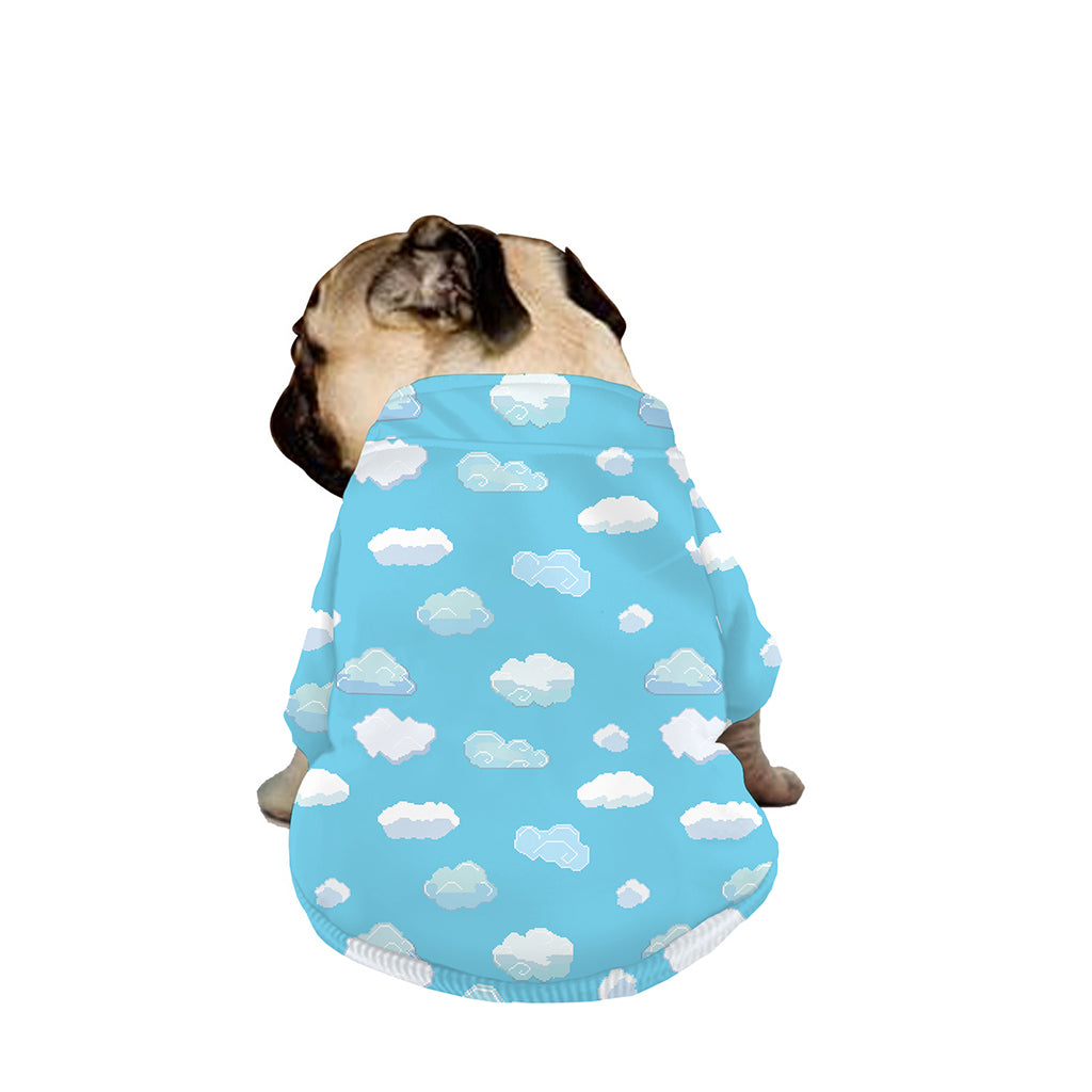 Pixel Cloud Pattern Print Dog Zip Up Jacket