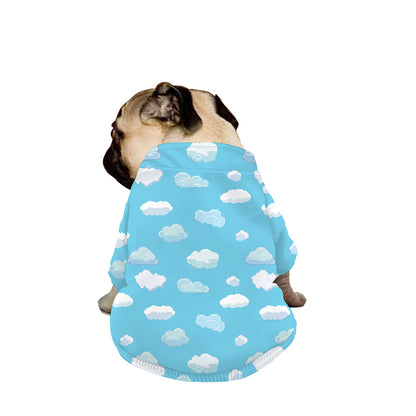 Pixel Cloud Pattern Print Dog Zip Up Jacket