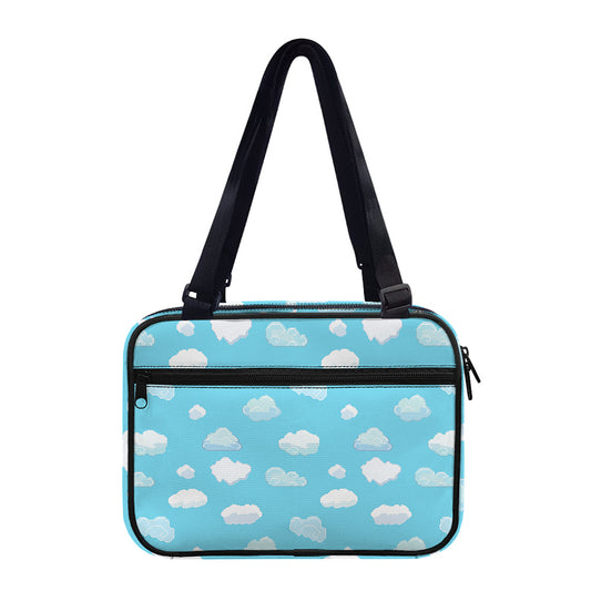Pixel Cloud Pattern Print Double Strap Bible Bag