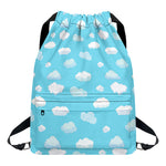 Pixel Cloud Pattern Print Drawstring Backpack