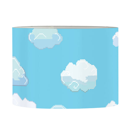 Pixel Cloud Pattern Print Drum Lamp Shade
