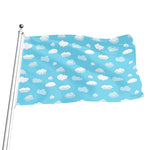 Pixel Cloud Pattern Print Flag