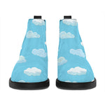 Pixel Cloud Pattern Print Flat Ankle Boots