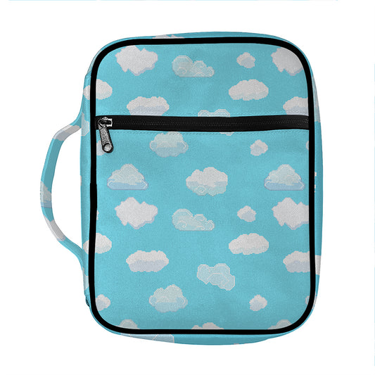 Pixel Cloud Pattern Print Front Pocket Bible Bag