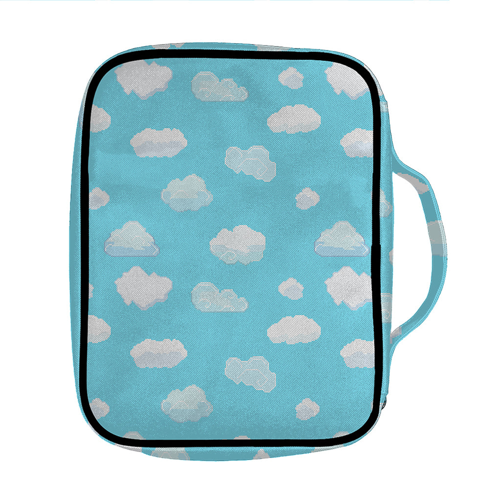 Pixel Cloud Pattern Print Front Pocket Bible Bag