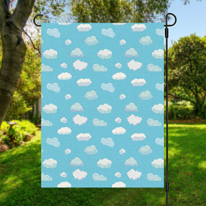 Pixel Cloud Pattern Print Garden Flag