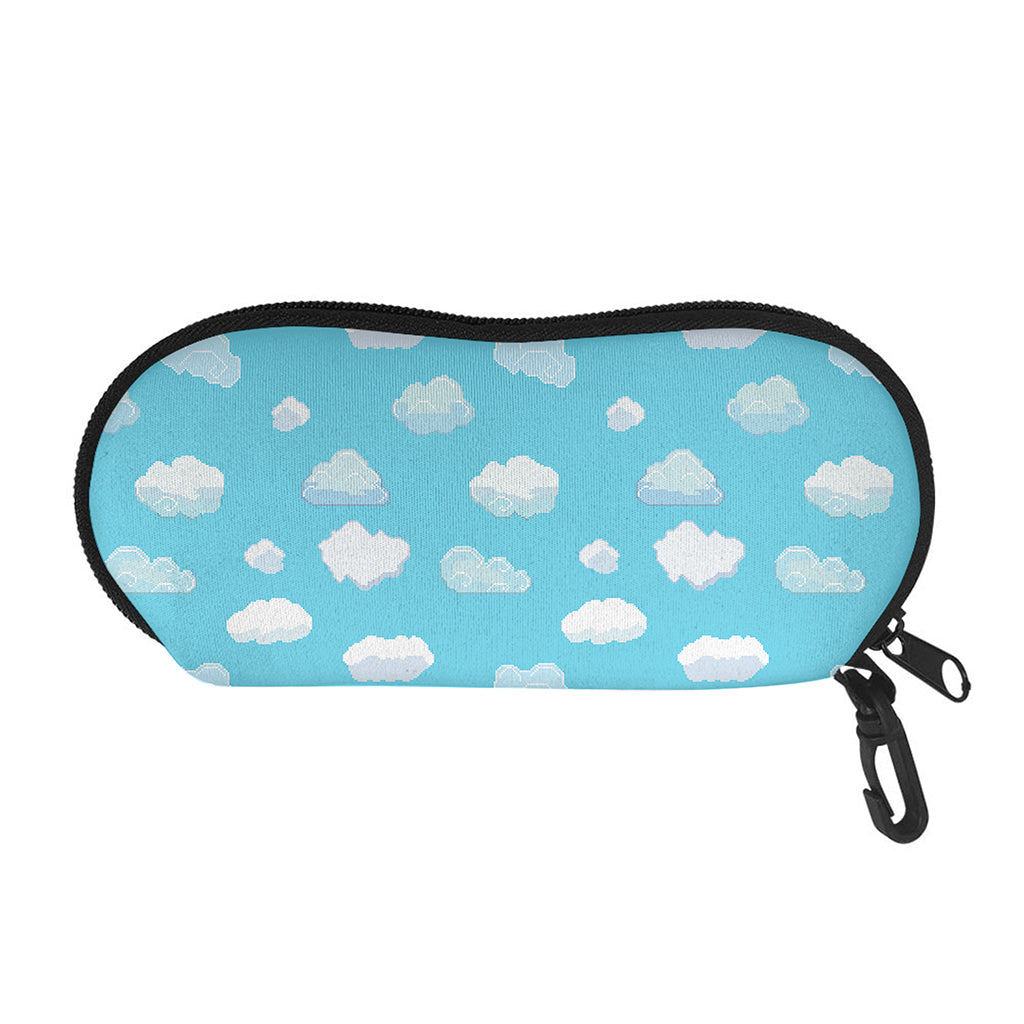 Pixel Cloud Pattern Print Glasses Case