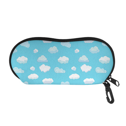 Pixel Cloud Pattern Print Glasses Case