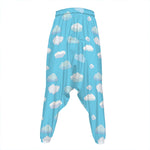 Pixel Cloud Pattern Print Hammer Pants